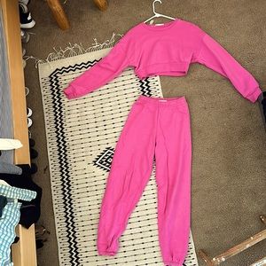 Reformation pink sweat suit